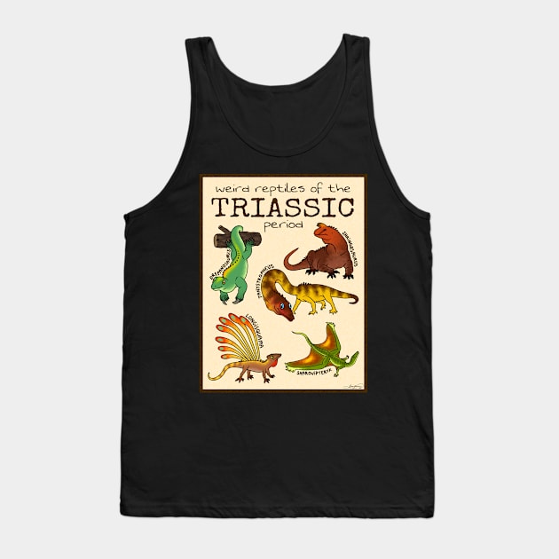 Weird Reptiles of the Triassic Period Tank Top by saradrawspaleo